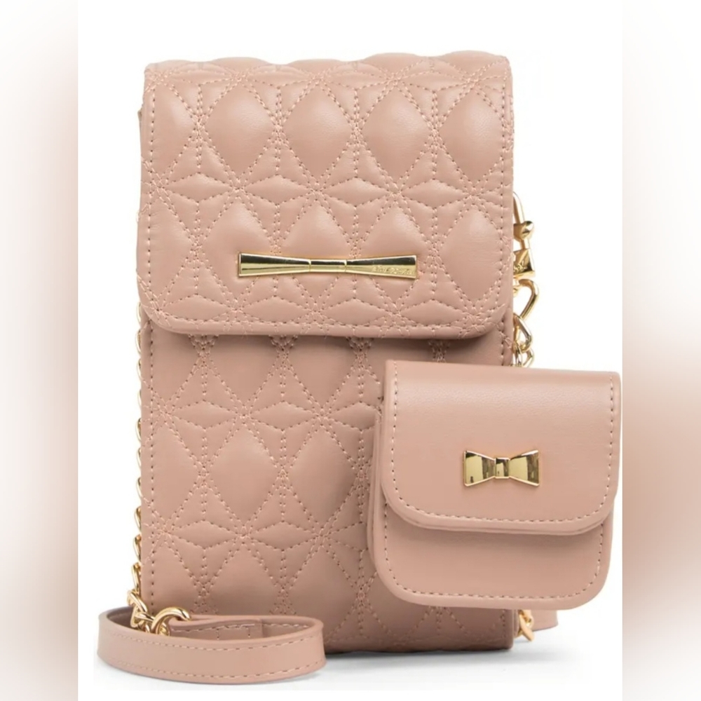 NEW BETSEY JOHNSON Quilted Phone Crossbody & Airpod Case